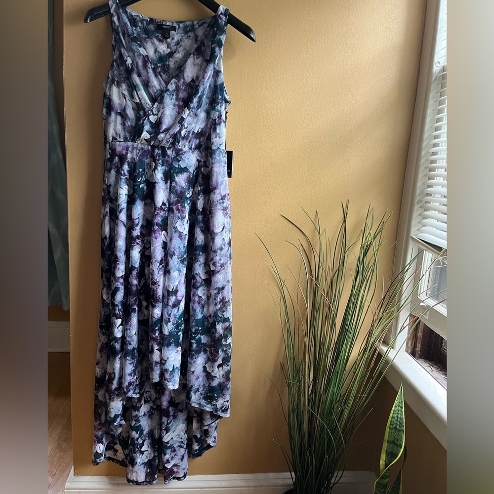 Simply Vera Wang Blue/Purple Floral High-Low Dress, NWT, Size XS